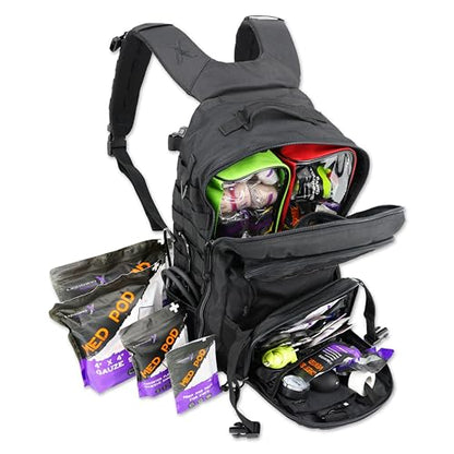 Lightning X Stocked Modular Trauma & Bleeding First Aid Responder Medical Backpack + Kit - Black - color: Black