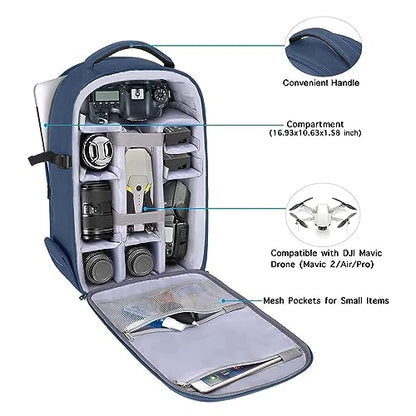 MOSISO Camera Backpack, DSLR/SLR/Mirrorless Photography Camera Bag 15-16 inch Waterproof Hardshell Case with Tripod Holder&Laptop Compartment Compatible with Canon/Nikon/Sony, Steel Blue - color: Steel Blue