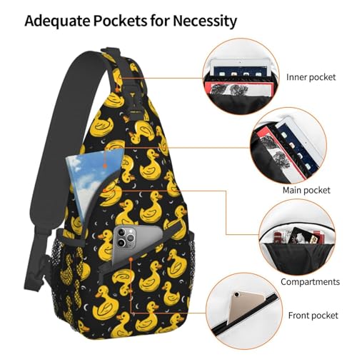 Yellow Rubber Ducks Cartoon Ducks Sling Backpack Hiking Backpack Crossbody Bag Sports Lightweight And waterproof Chest Bag Shoulder Bag For Women Men - color: 4