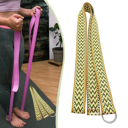 harayaa Yoga Strap Pilates Exercise Band Assisted Stretching Strap Resistance Band Polyester Material Suitable for Home Fitness Gym Workout - color: coffee