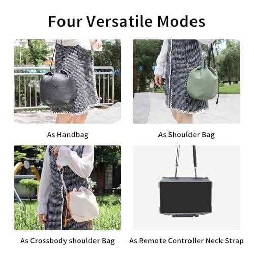 CQT Drawstring Osmo 360 Mini 3 4 Pro Bag, Drone PU Leather Crossbody shoulder Bag Pouch Handbag Waterproof Storage Bag for DJI Mavic MINI 4 3 PRO 2 SE 4K and NEO 2 Drone Accessories (Olive Green) - color: Olive Green