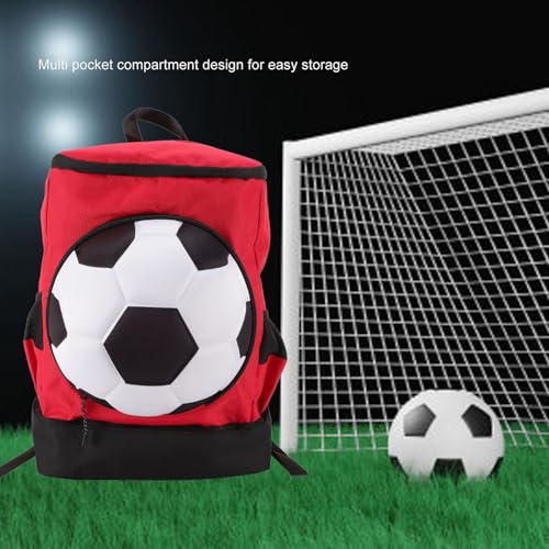 Soccer Backpack, Ball Compartment, Shoe Compartment, Fits Soccer Ball, Promotes Air Circulation and Comfort - color: Red With Black, size: Adult Size (Fits Size 7 Ball)