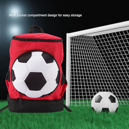 Soccer Backpack, Ball Compartment, Shoe Compartment, Fits Soccer Ball, Promotes Air Circulation and Comfort - color: Red with Black, size: Children Size (Fits Size 4 Ball)