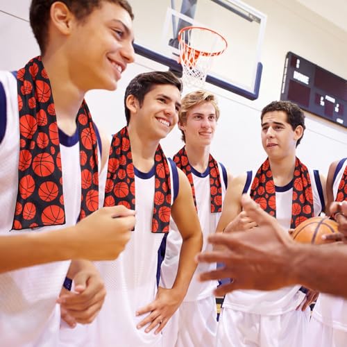 FuWeave 12 Pack Basketball Cooling Towel 40 x 12 Inch Breathable Sport Cooling Towel Microfiber Fast Drying Team Gifts for Athletes Yoga Gym Camping Running - style: Classic Basketball