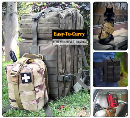 Molle First aid Kit pouch Empty ifak bag EMT Tactical Pouch for Med Rescue - color: OD
