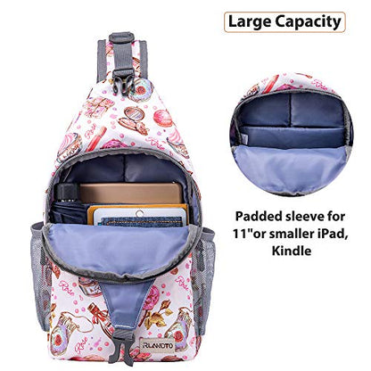ZOMAKE Sling Bag,Small Crossbody Sling Backpack,Water Resistant Shoulder Daypack for Travel,Anti Thief Chest Bag for Hiking(Cosmetic White) - color: Cosmetic White
