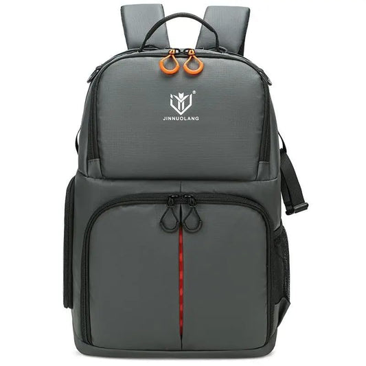Camera Backpack, Large Capacity Outdoor DSLR Backpack, Compatible with 15.6-Inch Laptops, Canon and Nikon, Grey - color: 9013-grey