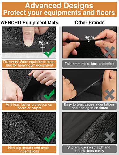 Treadmill Mat,60" x 30",6mm Thickness Exercise Equipment Mat for Carpet Hardwood Floors, Compatible with Walking Pad,Spin Bike,Elliptical Trainer,Rowing Machine - size: 60"L x 30"W x 0.24"Th