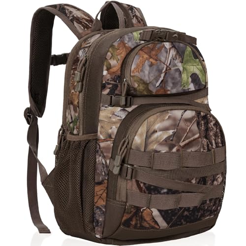 Hunting Backpack, Camo Outdoor Hunting Pack for Bow or Rifle with Holder, for Hunting, Camping, Hiking - color: Camo Green, size: 35L
