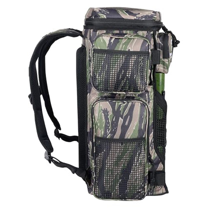 Evolution Fishing Drift Series Tackle Backpack, Outdoor Rucksack w/ 6 Fishing Tackle Trays, Heavy Duty - color: Tiger Stripe, size: 3700