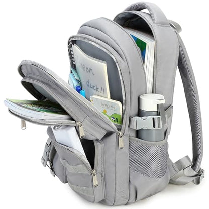 abshoo Large Heavy Duty Backpack For School College Bookbag Casual Multi Pocket Travel Backpacks - color: Grey