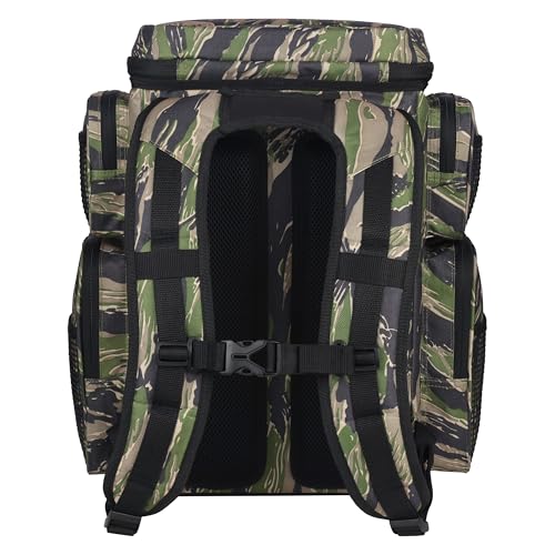 Evolution Fishing Drift Series Tackle Backpack, Outdoor Rucksack w/ 6 Fishing Tackle Trays, Heavy Duty - color: Tiger Stripe, size: 3600