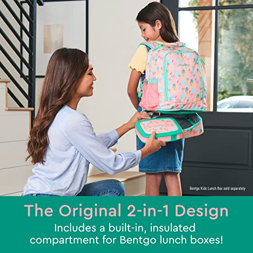 Bentgo Kids 2-in-1 Backpack & Insulated Lunch Bag - Durable 16” Backpack & Lunch Container in Unique Prints for School & Travel - Water Resistant, Padded & Large Compartments (Tropical) - color: Tropical