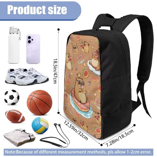 Basketball Backpack With Separate Ball Compartment And Shoes Fit Basketball Volleyball Football - color: Cute Capybara