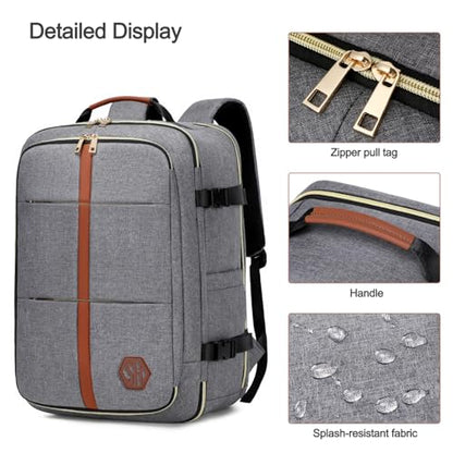 40L Travel Laptop Backpack for Women & Men, Airline Approved Carry On Luggage Overnight Bags, Waterproof Personal Item Bag, Weekender Essentials Backpacks Vacuum Backpack Gray - color: Gray