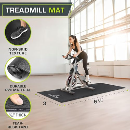 ProsourceFit Exercise Equipment & Treadmill Mat High Density PVC Floor Protector, 3 x 6.5-feet - color: Black Regular