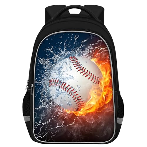 TILYTADLY School Backpack for Boys - Baseball Boys Backpack for Kids Children Teens Elementary Middle School - Students Bag for Ages 6-18,17″Bookbag Multifunctional Large Capacity - color: Baseball-03-backpack Only