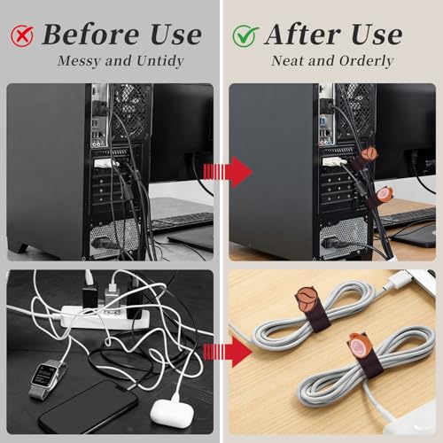 2 PCS Cord Organizer,Cord Keeper,Cable Organizer USB Holder,Cable Straps,Earbud case,wrap Headphone,Headset Winder,Earphone Clips Ties,stocking stuffers Gifts for Women Leather Coffee - style: Coffee
