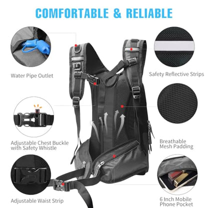 Zounich Hydration Backpack Breathable Running Backpack with 3L Water Bladder Large Capacity Hiking Rucksack Outdoors Hydration Bag Pack Perfect for Cycling， Camping ， Running,Climbing
