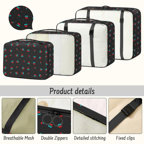 9 Set Packing Cubes for Travel Essentials - Lightweight Carry-On Luggage Organizer Bags with Shoe, Clothes & Laundry Bags for Airplane, Family & Business Travel, Black cherry - color: Black cherry