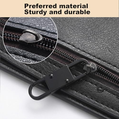 MILAKE 10 Pcs Premium Anti-Theft Zipper Lock, Small Clips for Bags, Backpacks, Purses, Luggage, Zipper Pull Replacement, Durable Multi-Color Set for Travelers, Hikers, and Daily Commuters (Black) - color: black