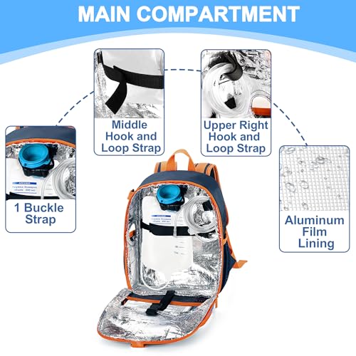 CURMIO Feeding Pump Backpack for 500ml Feeding Bag, G/J/GJ Tube, Blue - color: Blue