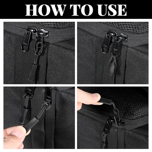 Dplolng 30 Pcs Zipper Pull Replacement,Zippers Pulls Cord Ends Replacement Universal Zipper Extender for Jackets,Backpacks,Pants,Coats, Luggage,Golf Bag,Purses(Black)