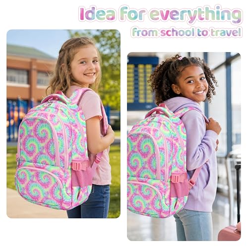 BLUEFAIRY Kids Backpacks for Boys Girls Ages 6-8 8-12 Elementary Middle School Backpack 17 Inch Back to School Bookbag with Laptop Compartment Mochilas Escolares para Niños Niñas (Spiral Colorful) - color: Spiral Colorful