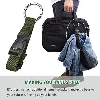 3PCS Add a Bag Luggage Strap Jacket Gripper, Luggage Straps Carry-on Baggage Suitcase Straps Belts Travel Accessories,Carry Your Extra Bags(Army Green) - color: Army Green 24cm
