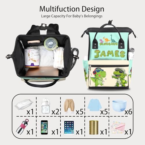 Dinosaur Diaper Bag Backpack for Baby Boys Personalized Baby Boys Diaper Backpack Large Nappy Backpack for Mom Dad Dino Mommy Bag - color: Color 9