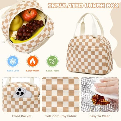 MOONBABY Girls Backpack, Kids Backpack for Girls, School bag for Primary Elementary Teenage, Middle School Students Bookbag - color: 3pcs-brown Check