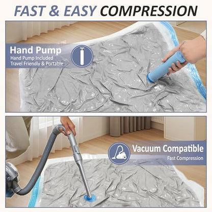 Cozy Essential Vacuum Storage Bags, 80% Compression Vacuum Seal Space Saver Plastic Packaging Bags for Clothes, Blankets, Pillow, Bedding, Comforters, Sealer Clothing Storage,4 XXL Jumbo - size: XXL Jumbo
