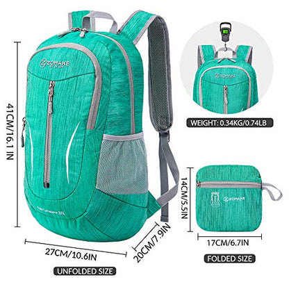 ZOMAKE 25L Ultra Lightweight Packable Backpack, Foldable Hiking Backpacks Water Resistant Small Folding Daypack for Travel(Dark Green) - color: Dark Green