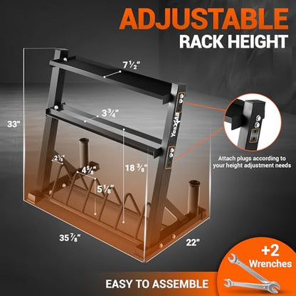 Yes4All 6 Pegs & 4 Barbell Storage Racks Load Up to 1190 LBS - Wall Mounted Weight Plate Tree & Barbell Holder - color: B. Multi-Functional (Black), style: B. Multi-Functional