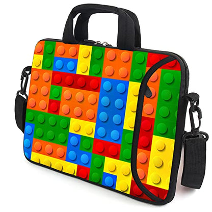 AMARY 15.4" 15.6" laptop sleeve adjustable shoulder strap with handle accessory pocket for men women (Puzzle) - color: Puzzle