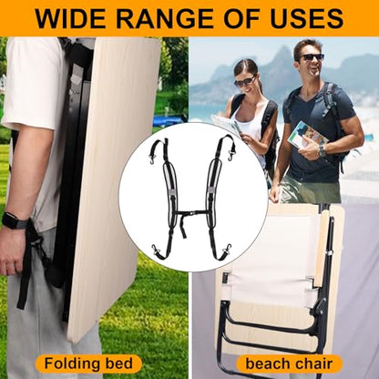 Lyreh Adjustable Beach Chair Backpack Straps, Replacement Shoulder - color: Gray