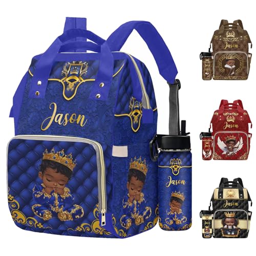 Newcos Personalized Diaper Bag with Name, Custom Monogram Backpacks Mommy Bag, Customized Baby Diaper Bag Backpack for Newborn Women Men Travel Nursing Bags Water Bottle for Mom Dad Christmas Blue - color: Patten 01