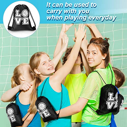Tanlade 24 Pcs Drawstring Bags Cinch Sack Candy Drawstring Bag Goodie Favor Bags Supplies Gifts for Sports Party Men Women(Volleyball,7 x 10 Inch) - size: 7 x 10 Inch, style: Volleyball