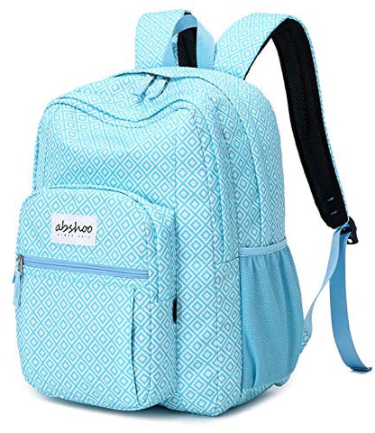 abshoo Classical Basic Womens Geometry School Backpack For College Teen Girls Water Resistant Bookbag (Geometry Blue) - color: Geometry Blue, size: 16.5 Inc