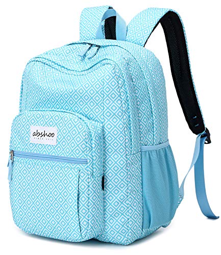 abshoo Classical Basic Womens Geometry School Backpack For College Teen Girls Water Resistant Bookbag (Geometry Blue) - color: Geometry Blue, size: 16.5 Inc