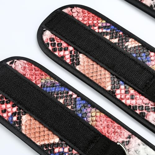 2026 Upgraded Heavy Duty Expandable Spreader Bar – Adjustable PU Straps for Pilates, Yoga - style: Red+PinkSP