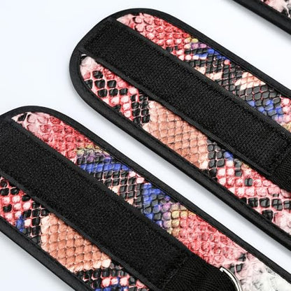 2026 Upgraded Heavy Duty Expandable Spreader Bar – Adjustable PU Straps for Pilates, Yoga - style: Red+PinkSP