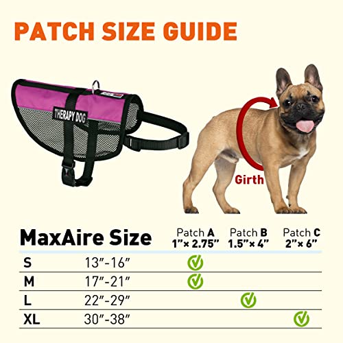 Dogline MaxAire Multi-Purpose Mesh Vest for Dogs and 2 Removable Therapy Dog Patches, Small, Pink - color: Pink, size: Girth 13 by 16"