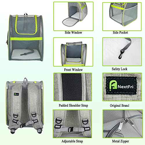 Pet Carrier Backpack, Ventilated and Breathable for Cats Dogs, Collapsible Designed for Travel, Hiking & Outdoor Use Green - color: Green