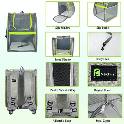 Pet Carrier Backpack, Ventilated and Breathable for Cats Dogs, Collapsible Designed for Travel, Hiking & Outdoor Use Green - color: Green