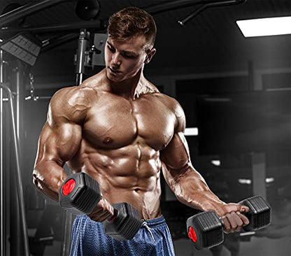 Nice C Adjustable Dumbbells Weights, Neoprene All-in-1 Options, Non-Slip, All-Purpose, Home, Gym, Office - style: Black 18lb Pair