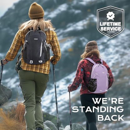 VPBAGE 15L Water-resistant Hiking Daypack for Women, Small Backpack Travel Outdoor, Lightweight Day Pack with Tool Loops - color: Light Purple