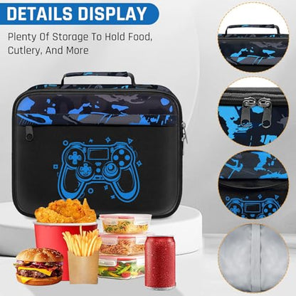 Glow in The Dark Backpack for Boys - 3pcs Game Boys Backpack for Kids Children Teens Elementary Middle School - 17″ Gamer Bookbag Travel Back Pack for Age 6-18 - color: Game002-backpack Set