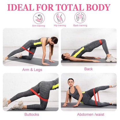 5 Pack Resistance Bands Set for Women Non-Slip Workout Bands for Legs Glutes Hips 5 Levels Booty Exercise Bands for Home Fitness Yoga Pilates