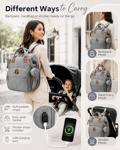 houscly Diaper Bag Backpack with Changing Station,Baby Bags New Mom Gifts Pañaleras Para Bebe Baby Girl Newborn Essentials Must Haves Baby Shower Gifts Baby Registry Search blue - color: 02blue